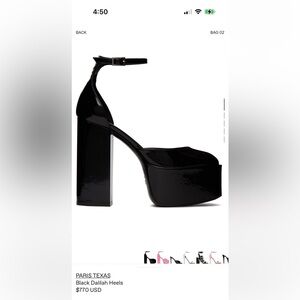 Used Paris Texas Black Delilah Heels